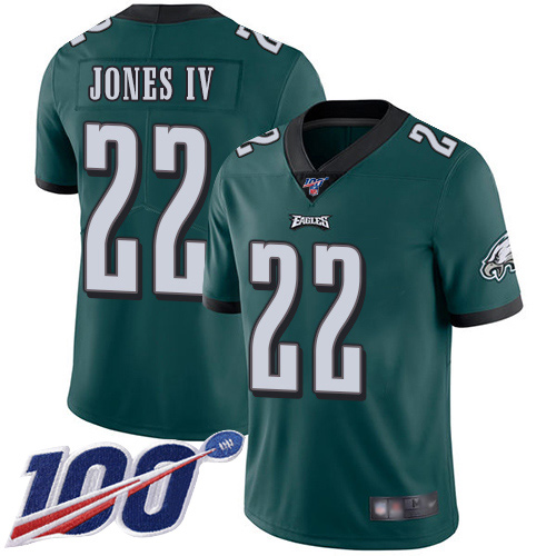 Men Philadelphia Eagles 22 Sidney Jones Midnight Green Team Color Vapor Untouchable NFL Jersey Limited 100th
